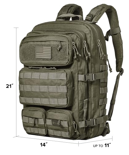 Image of Falko Tactical Backpack - 2.4x Stronger Work & Military Backpack. Water Resistant and Heavy Duty Large Molle Backpack (50L)