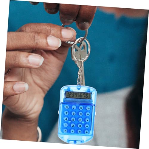 Mini calculadora transparente de bolsillo portátil Toyvian y material escolar imprescindible 4