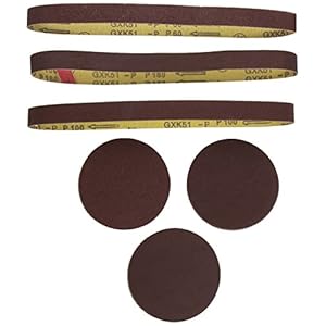 Scheppach 3903301707 schuurbanden/schuurpapierset 12-delig voor band- en schuurmachines, 12 stuks