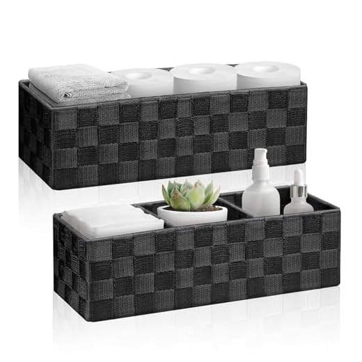 Toilet Tank Baskets Bathroom Baskets for Organizing, Easy Cleaning Toilet Paper Storage Basket Woven Small Baskets for Organization Decorative Baskets Set for Shelves, Closet, Bedroom, Entryway, 13Qt./2 PCS