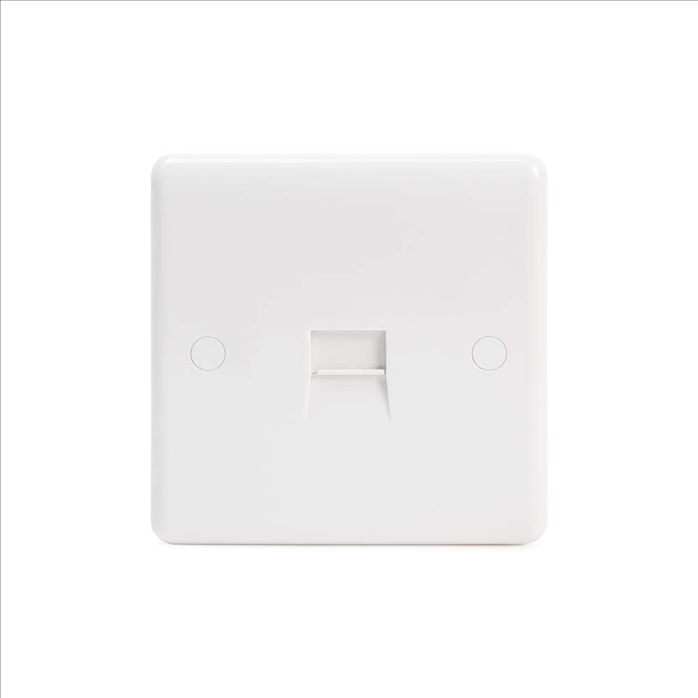 Lieber Silk White 1 Gang Telephone Master Socket, BT - Curved Edge