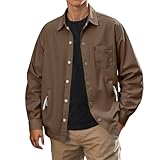 Dasongff Flanellhemd für Herren, Langarm, kariert, lässig, warm, normale Passform, coffee, XL