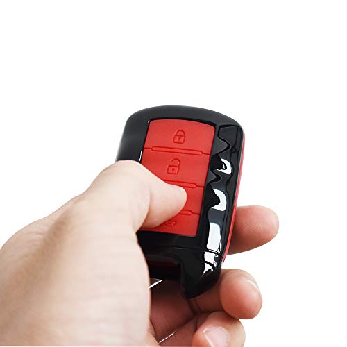 Ontto For 4-Button Key Fob Cover Remote Smart Car Key Case Holder Skin Jacket Compatible With 2014-2019 Kia Cadenza K900 K9 Abs Rubber Protector Keychain Black #TOP2