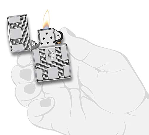 Encendedor Zippo Geometric Design Cromado miniatura 5