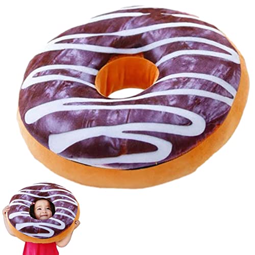 Vecksoy Oreiller en forme de donut | Oreiller en forme de donut pour enfants | Coussin en peluche en forme de donut pour les fêtes, décorations de fête, cadeau pour enfants