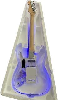 Joebo Acrylic Electric Guitar with LED Lights and Metal Tone - Perfect for Professional Guitarists and Enthusiasts Seeking