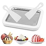 Ice Cream Roller Maker Pan with 2-spatulas, Ice Rolls Plate for making ice cream yourself, Ice Cream Machine, Ice Cream Maker for Sorbet, Frozen Yogurt, Gelato