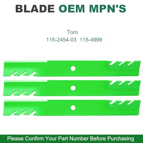 JSXDNWYJ 115-2454-03 115-4999 Mulching Blades Fit Toro 54" Deck MX5400 MX5480 ZX5400 ZX5420 ZX5450 (3 Pack) by JSXDNWYJ - Used condition - Image 3