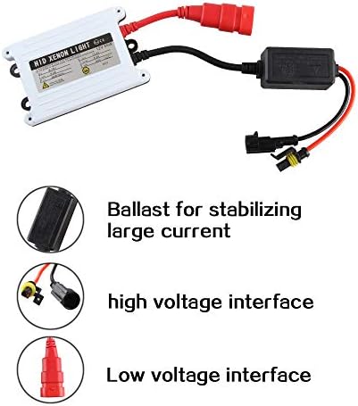 Teguangmei 12V 55W Ultra Slim HID Xenon Digital Ballast Universal for H1 H3 H4 H7 H8 H9 H11 9005 9006 Car Headlight Bulb HID Conversion Kit (Pack of 2)
