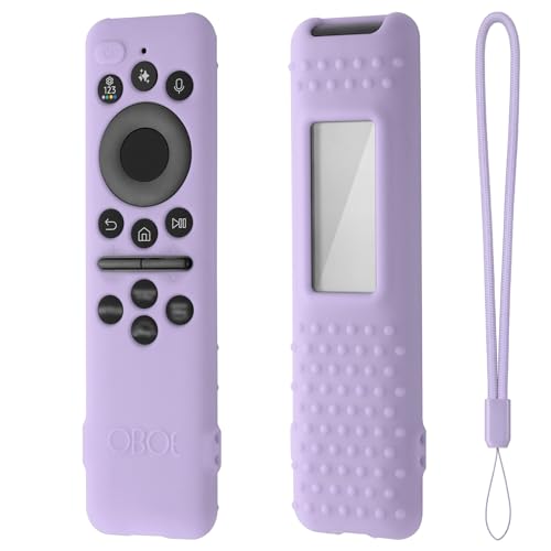 Image of Oboe Silicone Tv Remote Cover Compatible with Samsung Smart Tv Remote 2025 Model TM2360 E Full Wrap Protective Case with Lanyard (J-Lavender Purple) [Remote NOT Included]