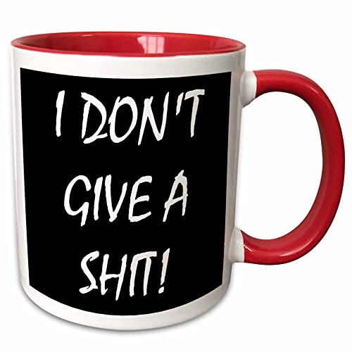 3dRose I dont give a Shit 15oz Two-Tone Red Mug