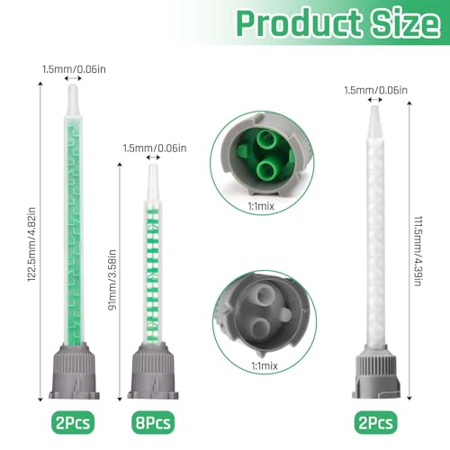 12 Stück Statikmischer Mischdüse für 2k Kleber, Statikmischer Mischerdüsen 1:1 Mischerspitzen Kunststoffkleber Mischrohr für Kunststoffkleber Zweikomponentenkleber 2k Kleber Pistole Rohrstrom