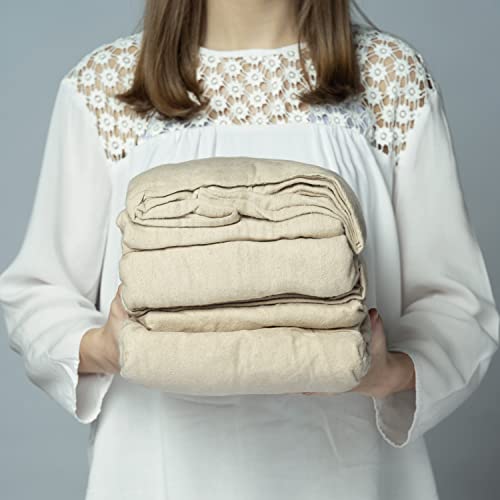 Mayfield Camping Accessories 4 Piece Rv King Hotel Sheet Set - Fits 72"X80"X10" Rv King Mattress 100% Cotton Flannel Camper Sheets - Camel Beige Sheets - Made In Usa Camping Bedding #TOP1