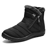 ENEN Botas de Nieve para Mujer Hombre Talla 35-46, Botas Invierno Mujer Impermeable Frio Antideslizante Calientes Ultraligero para Invierno Outdoor Trekking (857 Negro,42)