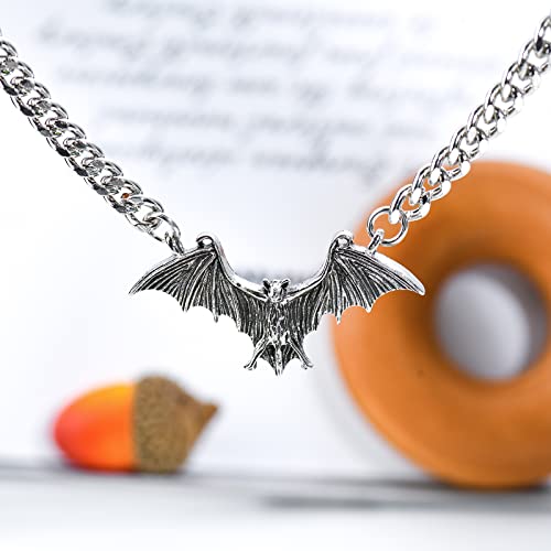 Kurtcb Bat Necklace Gothic Punk Cool Heavy Chain Choker Cyber Animal Wing Pendant Necklace For Women Girls Halloween Jewelry #TOP2