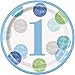 Dots 1st Birthday Round Paper Dessert Plates - 7