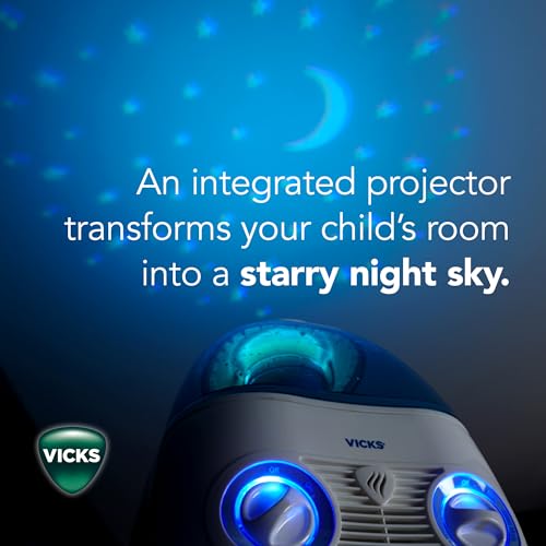 Vicks Starry Night Filtered Cool Mist Humidifier, Medium to Large Rooms, 1 Gallon Tank – Cool Mist Humidifier for Baby and Kids Rooms with Light Up Star Night Light Display, Works with Vicks VapoPads by Vicks - Image 5
