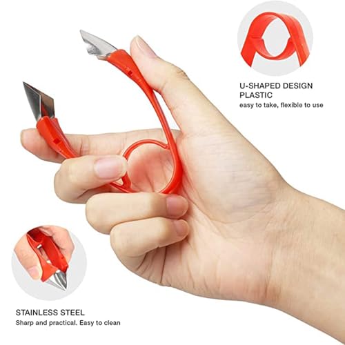 Multi Function Stainless Steel Fruit Tool, Strawberry Top Stem Leaves Huller, Pineapple Eyes Remover, Fruits and Vegetables for The Kitchen(2PCS, Red - Image 4