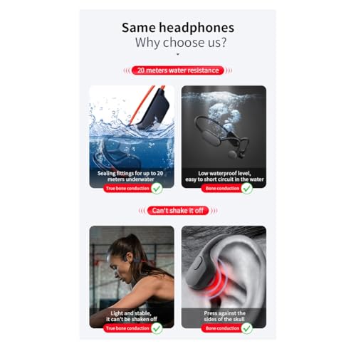 Écouteurs conduction osseuse avec lecteur MP3 32 Go pour entraînement de course à pied