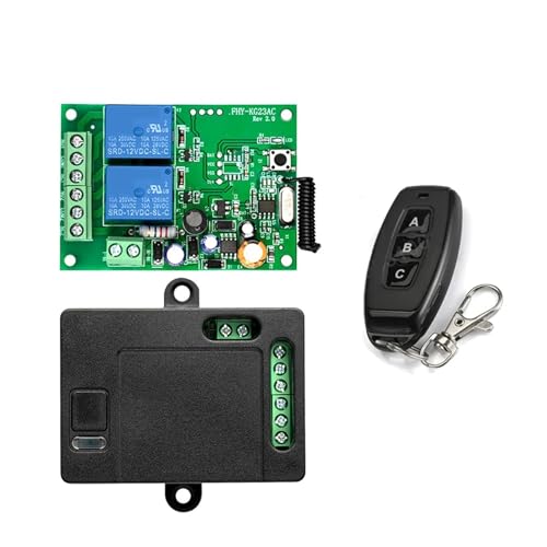 Abrepuertas automático, Mando a distancia por Radio de 433 MHz, receptor y transmisor de relé HF de 2 canales AC220V for controlar puertas de garaje y motores de puerta