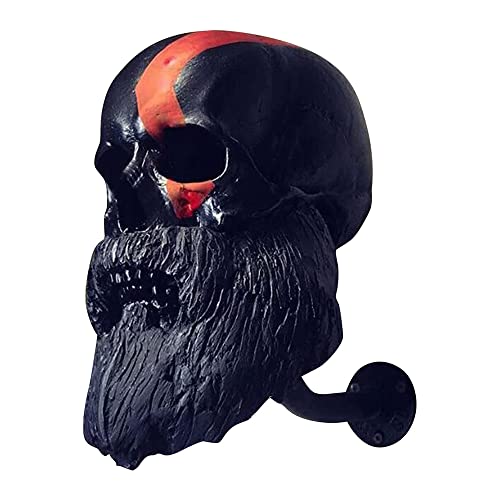 Super Small Tiny Motorcycle Helmet Rack Wall Mounted Epic But Tiny Design ((2 Pack) Viking And Terminator Skulls) #TOP1
