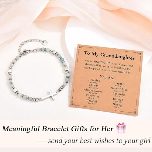 Image of Religious Cross Bracelet for Women Girls, Christian Gifts for Daughter Granddaughter Sister in Christ Friend Niece on Birthday Christmas Easter Valentines Day Graduation