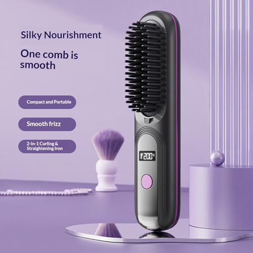 Cepillo alisador de cabello portátil inalámbrico miniatura 4