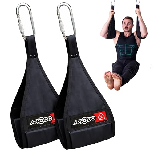 APRODO Ab Straps For Pull Up Bar For AB Workouts Premium Pull Up Straps & Hanging Ab Straps For Core Workouts Hanging Straps & Ab Hanger For Leg Raises, Knee Ups & Ab Workouts (ALL BLACK)