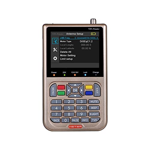 PZPZP TV Signal Finder Meter, V8 2/Finder Meter DVB-S/DVB-S2X Parabol Locator Finder Satellite FTA Satellite Receiver Digital TV HD LCD MPEG-2/4 H.264,for Adjusting Sat TV Dish(V8 Finder Meter)