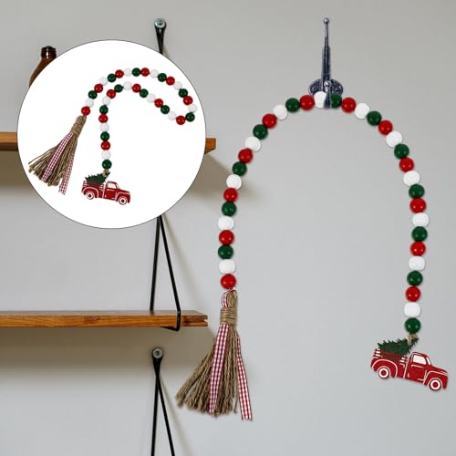 Decoración de la granja de madera SHINEOFI con cuentas y borlas puras 8