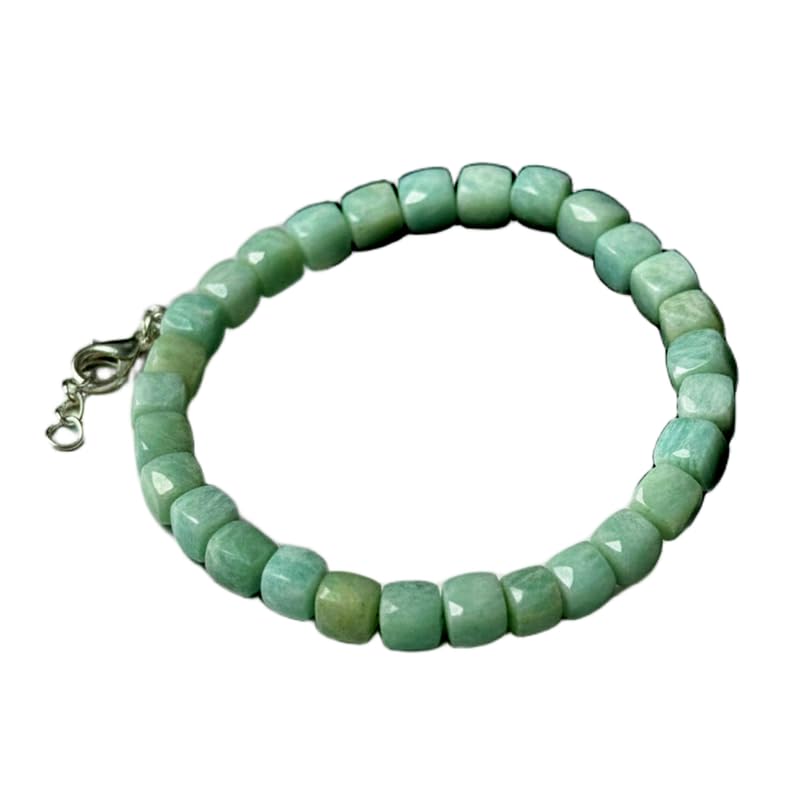 Bracelet amazonite véritable anti-ternissement pour poignet 18 cm