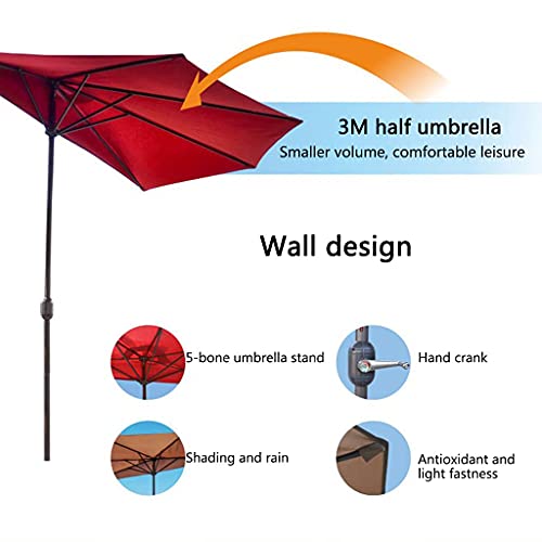 Sombrilla de jardín de 250 cm CLSDRZC con base triangular y tela roja 7