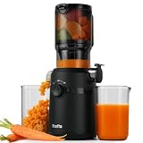 Fretta Entsafter,Slow Juicer mit 108MM Breite und Größere Fütterungsröhre,Füllvolumen für ganze Gemüse und Obst,BPA-frei Tritan-Material Entsafter,Einfacher Installation,200W