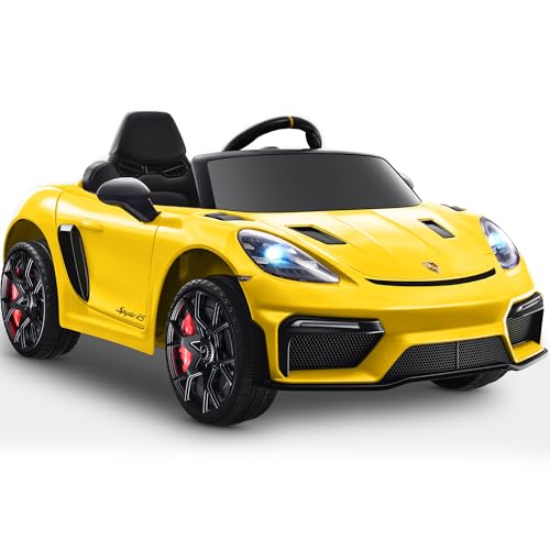 First Ride On Licensed Porsche 718 12V Ride on Toy for Kids, Ride on Car for Toddler, Child Electric Vehicle w/Parent Re - Detailed View