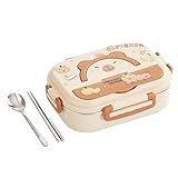 Fiambreras A Prueba De Fugas - Fiambreras De Acero Inoxidable | Caja benttos De Fácil Apertura | Cajas De Bocadillos De Metal Portátiles | Compartimento Doble A Prueba De Fugas, Picnic, Acampada