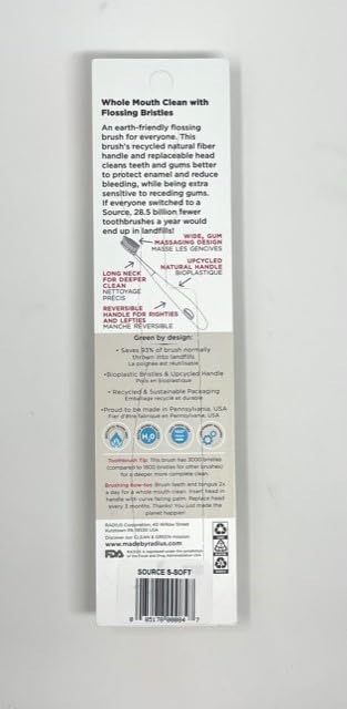 Miniatura 3 de RADIUS Cepillo de hilo dental sin BPA y aceptado por la ADA, mejora la salud de las encías y reduce los problemas de las encías, súper suave,