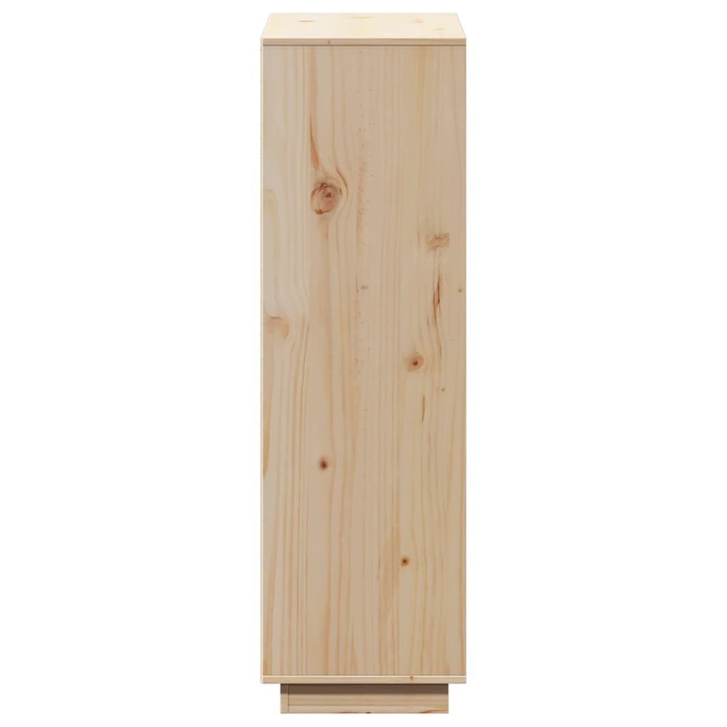 Tablero de madera maciza de pino 74 x 35 x 117 cm, madera sin tratar, espacio de almacenamiento versátil para salón, montaje de puerta personalizable, diseño robusto