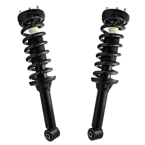 Image of Detroit Axle - Front Struts Control Arms Kit for 2005-2009 Land Rover LR3, 2 Upper Control Arms with Ball Joint Assembly 2 Struts with Coil Spring Assembly 2006 2007 2008 Replacement Suspension Kit