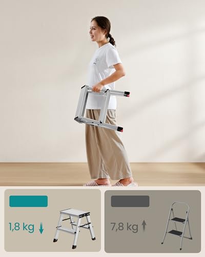 SONGMICS Ladder, trapladder, multifunctionele ladder, belastbaar tot 150 kg - Afbeelding 4