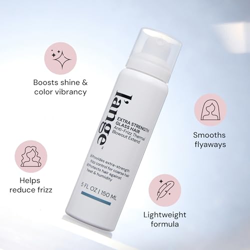 Image of L'ANGE HAIR Glass Hair Anti-Frizz Blowout Extend, 5 fl oz | Extra Strength, Thermal Heat Protection, High-Performance Heat Protectant Spray, Ultimate Frizz Control & Shine