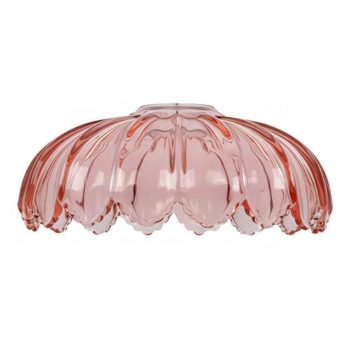 Bafmrey Glass Lamp Shade Replacement 1-5/8 Fitter Opening Artistic Pressed Thick Glass Lamp Shade 10.24 Dia 4.13 Height Suitable for Floor Lamps and Pendant Lights 1 Pack Pink