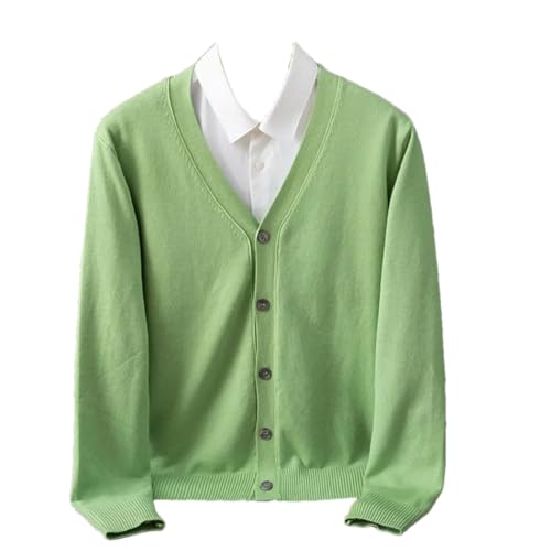 Men's Slim Fit Cardigan Sweater, Fall Knit V-Neck Basic Elastic Casual Button-Down