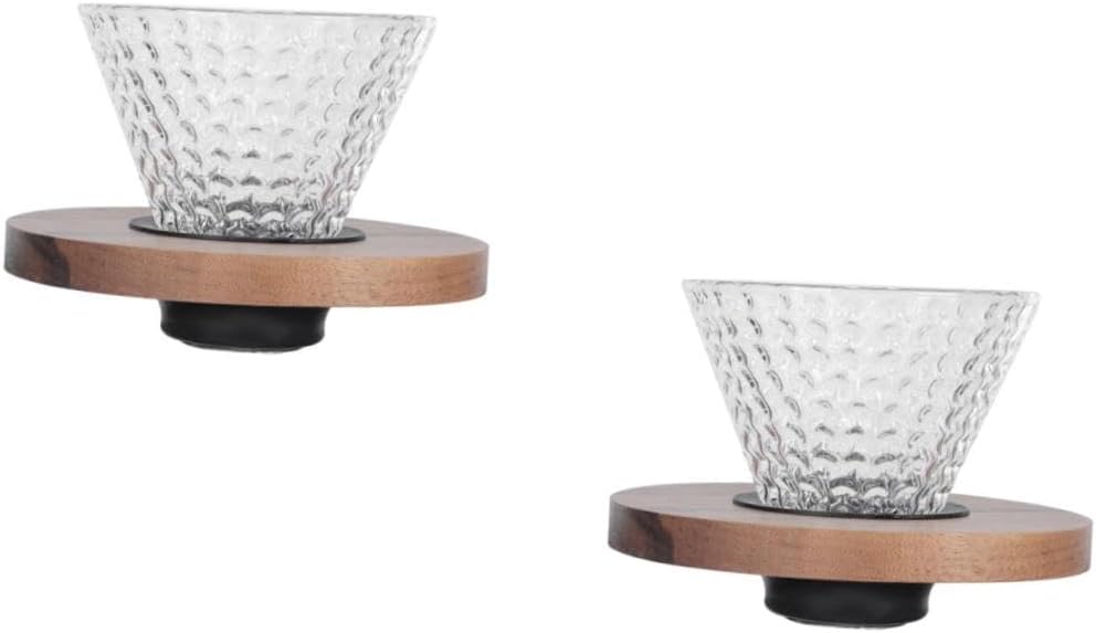 2 pcs Coffee Funnel with Tray Japanese Style Coffee Strainer Fine Filtering for Tea Compact Design present Household Use