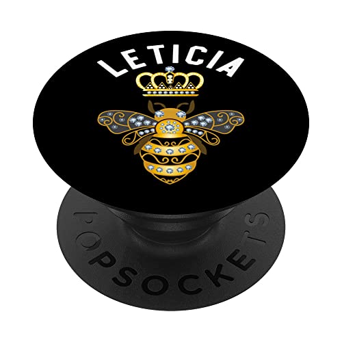 Leticia Nombre Leticia Regalos de Cumpleaños Reina Corona Abeja Leticia PopSockets PopGrip...