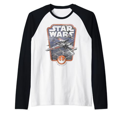 T-shirt Star Wars X-Wing Rebel style baseball raglan bicolore pour fan de la saga