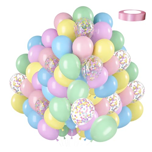 60 st pastellballonger pastellfärger, ballonger färgglada, ballonggirlang med snörband, lysande fest, dekoration, ballongdekoration för födelsedag, förlovning, babyparty, bröllop, familjefester