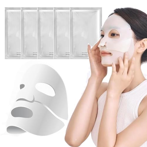 Bio-Collagen Deep Mask, Bio Collagen Face Mask, Collagen Overnight Masks, 5Pcs Sheet Mask Beauty, Deep Hydrating Korean Face Mask for Improve Moisturize, Elasticity and Wrinkle
