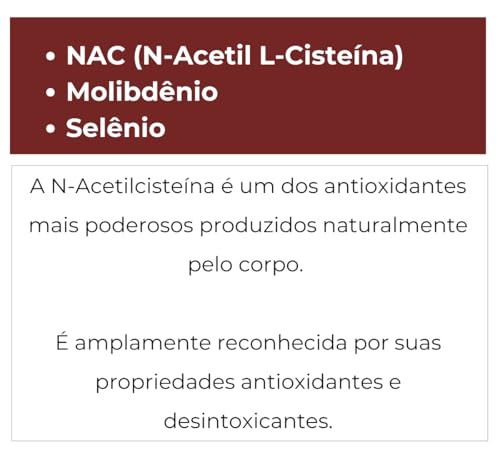 NAC +Ativos Longa Duração: 4 Meses Uso, Acetilcisteina, Selênio e Molibdênio, 120 Cápsulas, Fortalvi