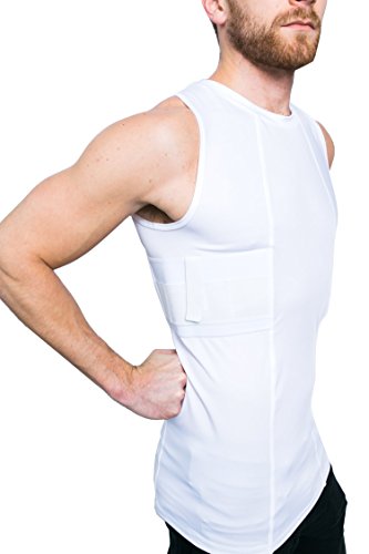Graystone Holster Tank Top Shirt Concealed Carry Clothing For Men - Easy Reach Gun Concealment Sleeveless Compression Ccw Vest Tactical Clothes, X-Large, White #TOP5