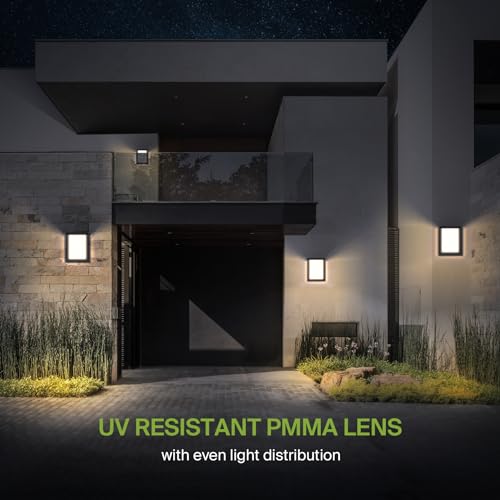 ASD LED 8 Inch Flush Mount Wall Light Fixture | 12W 900LM 3000K-5000K 120V | 3CCT, Dimmable, Waterproof, ETL Listed | Front Exterior Sconce, Garage Lighting, Outdoor Porch Lamp | Black